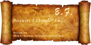 Bozsin Filoméla névjegykártya